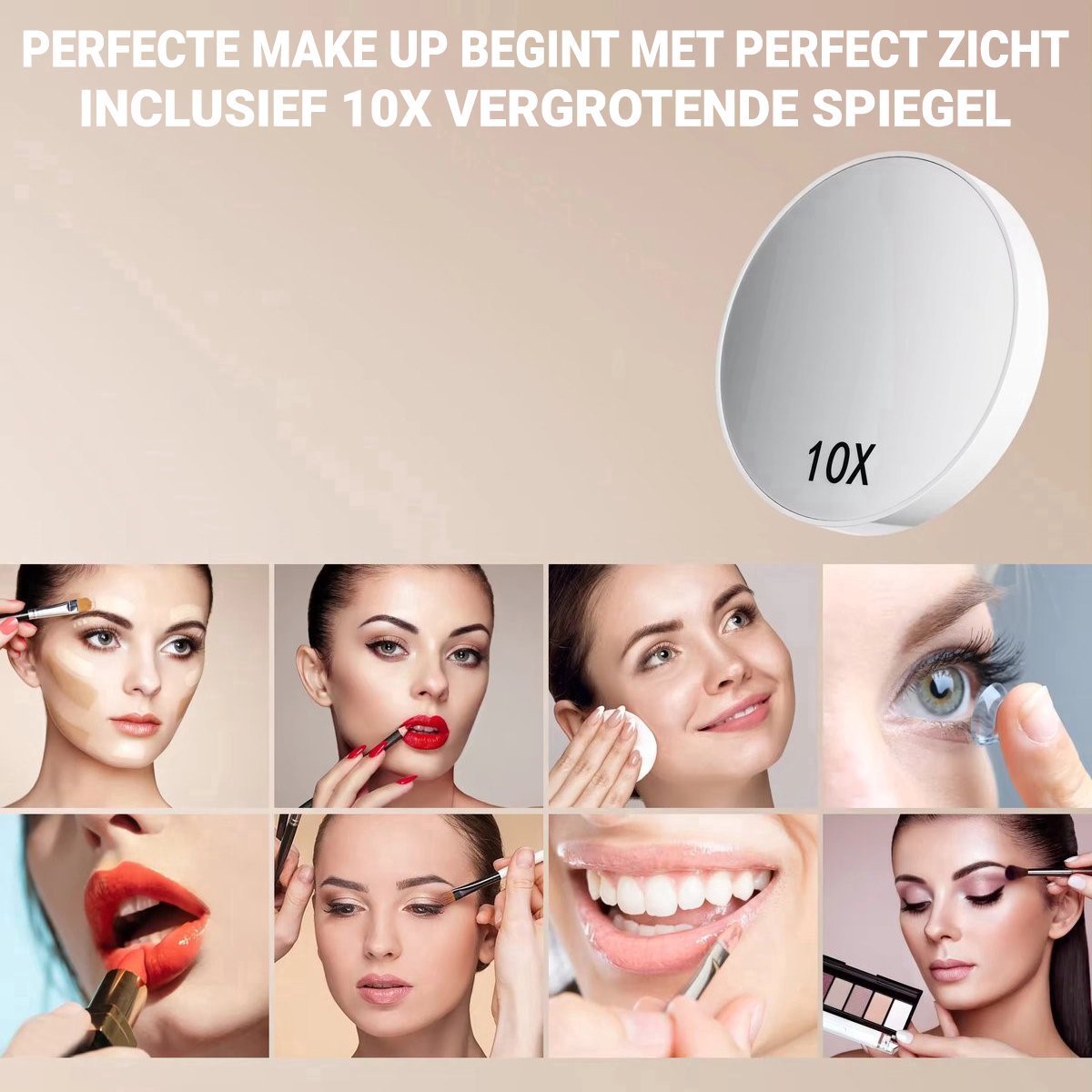 Royals Hollywood make up Spiegel - 63x46CM - 360° Rotatie - 15x Led Lampen