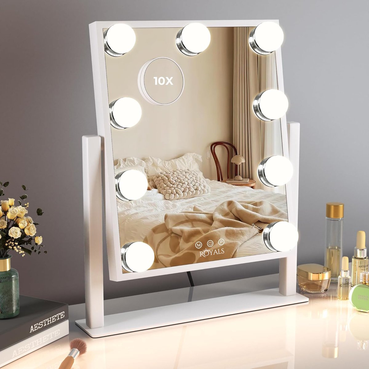 Royals Hollywood make up Spiegel - 37x30CM - 9x Led Lampen