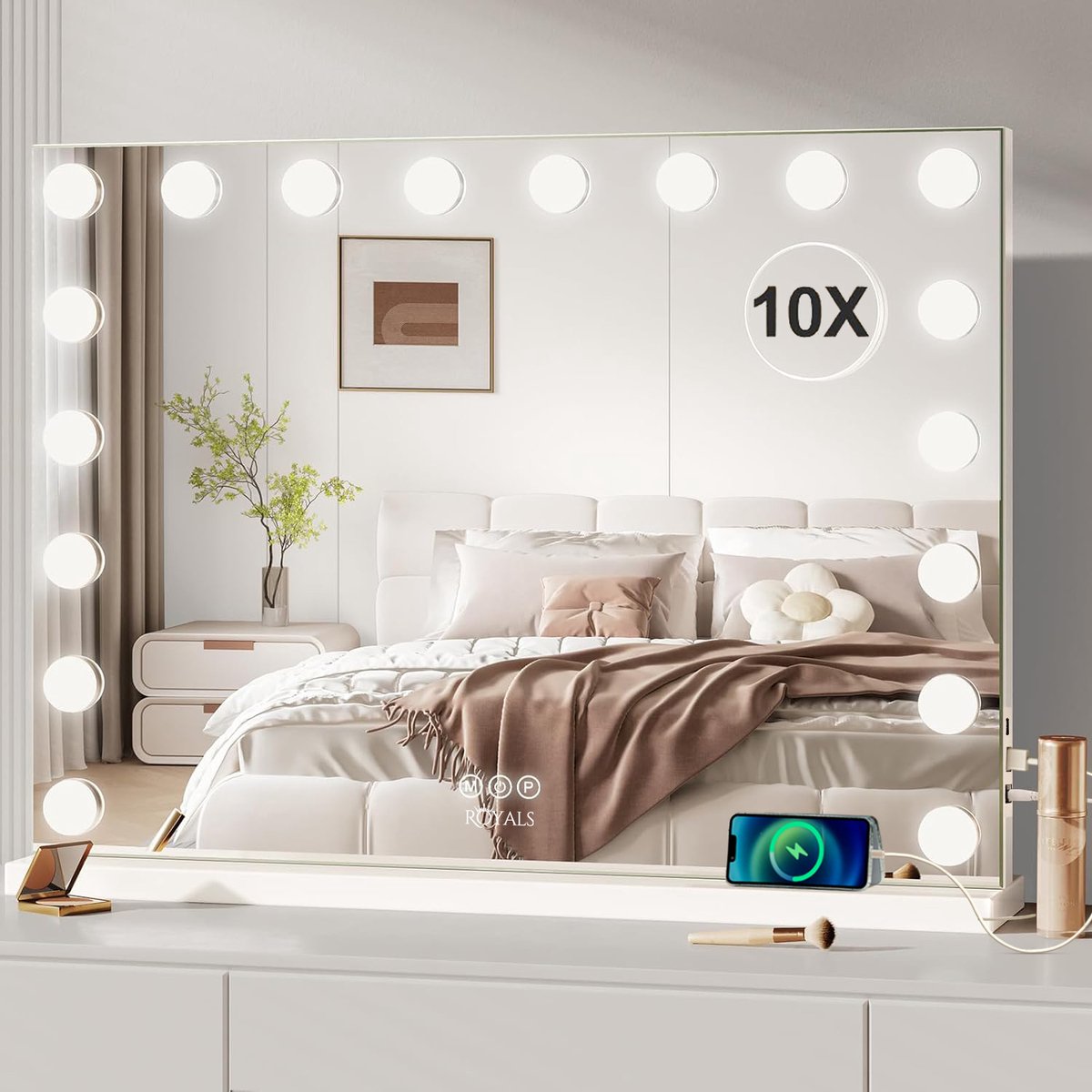 Royals Hollywood make up Spiegel - 80x60CM - 18x Led Lampen