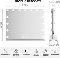 Royals Hollywood make up Spiegel - 58x48CM - 15x Led Lampen