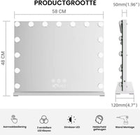 Royals Hollywood make up Spiegel - 58x48CM - 15x Led Lampen