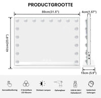 Royals Hollywood make up Spiegel - 80x60CM - 18x Led Lampen