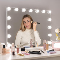 Royals Hollywood make up Spiegel - 58x48CM - Bluetooth - 15x Led Lampen
