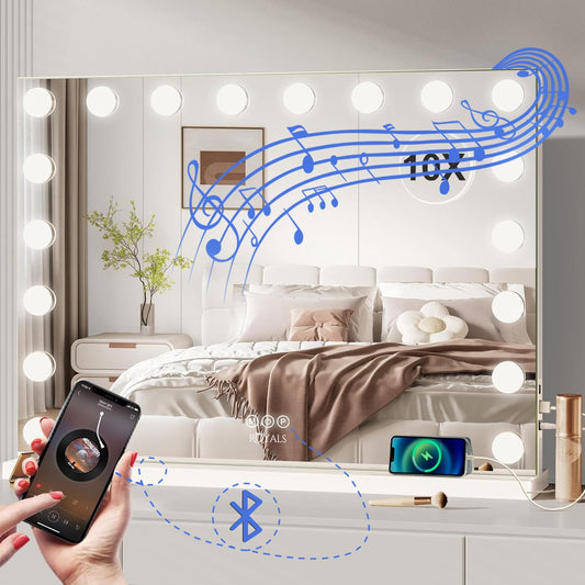 Royals Hollywood make up Spiegel - 80x60CM - Bluetooth - 18x Led Lampen