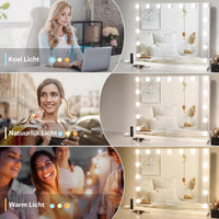 Royals Hollywood make up Spiegel - 58x48CM - 15x Led Lampen